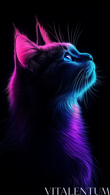 Neon Feline Reverie in Electric Gradients.
