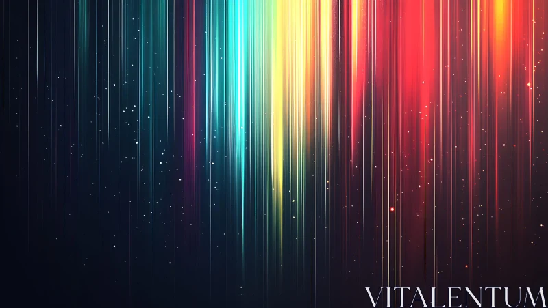 Vibrant Abstract Light Streaks on Dark Background, Digital Art.