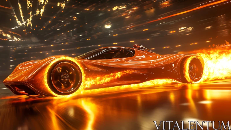 Hypervelocity inferno concept car with continuous flame trails