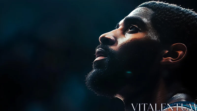 Sweat-lit focus climbs toward unseen hoop and distant hope