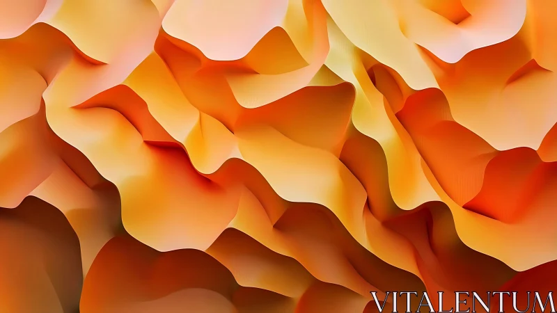 Layered orange gradients form overlapping abstract folds