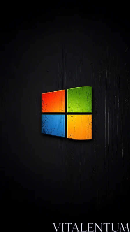 Weathered neon window glows over midnight matte wall.