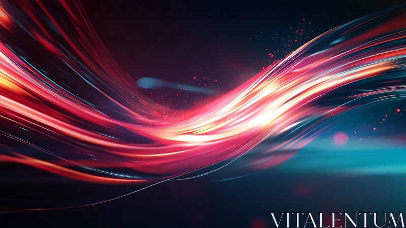 Light rivers race through neon night in liquid motion