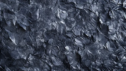 Granular midnight impasto surface reveals sculpted acrylic depth