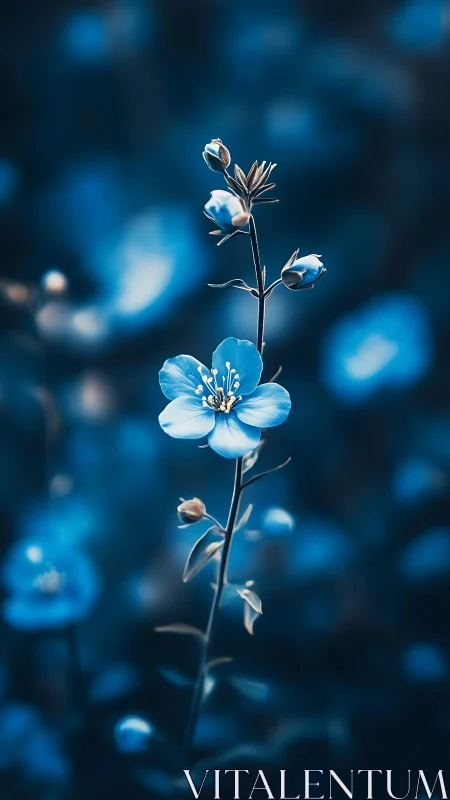 Delicate Blue Blossom: Nature's Gentle Wonder.