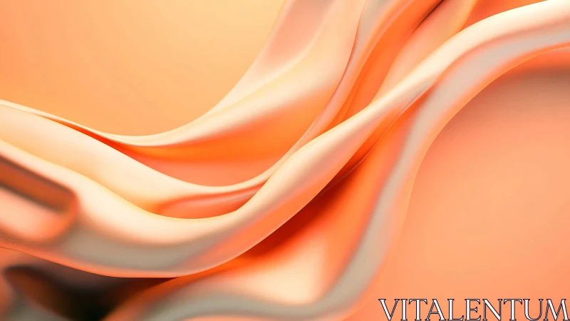 Silken coral waves drifting through a peach sunrise glow.