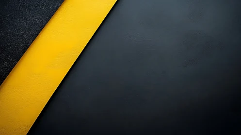 Diagonal yellow band on textured dual-tone black field.