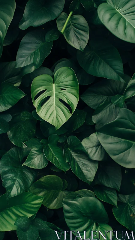Heartleaf jungle tapestry where emerald shadows breathe softly.