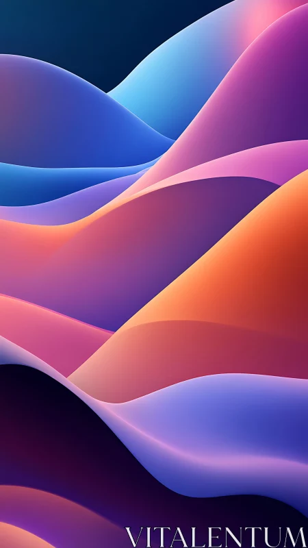 Layered gradient waves form overlapping curved bands