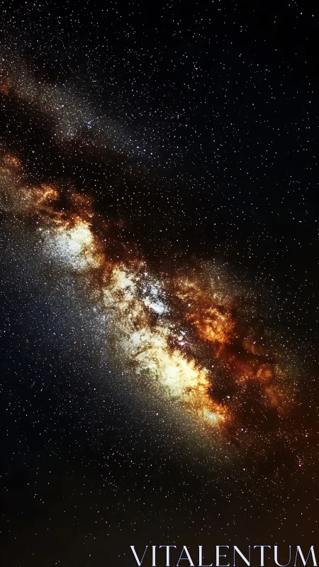 Dense Milky Way galactic core with star field in night sky.