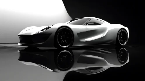 Midnight mirror racer slicing light in sculpted silence.