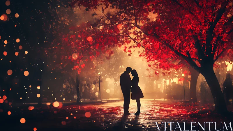 Crimson Rendezvous: Where Autumn Whispers Ignite Devotion.