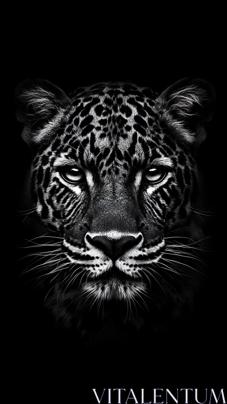 Monochrome Tiger Stare: Intensity in Black and White.