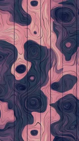 Abstract marbled woodgrain pattern renders topographic lines