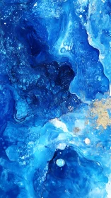 Celestial blue fluid abstraction evokes oceanic cosmic depths