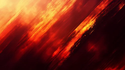 Fiery Abstract Digital Art With Bold Red and Orange Streaks.