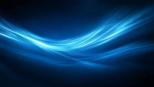 Luminous blue energy ribbons sweeping across deep space.