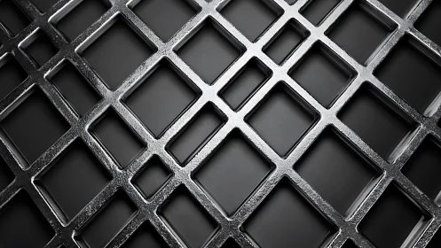 Modern metallic grid pattern with geometric abstract style.
