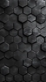 Moody black hexagon wall with sleek geometric depth.