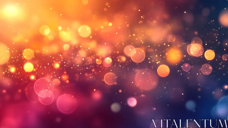 Abstract bokeh lights in warm and cool tones, dreamy digital art.