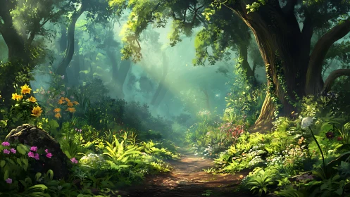 Luminescent Forest Cathedral Beckons Wanderers Into Enchanted Woodland Depths