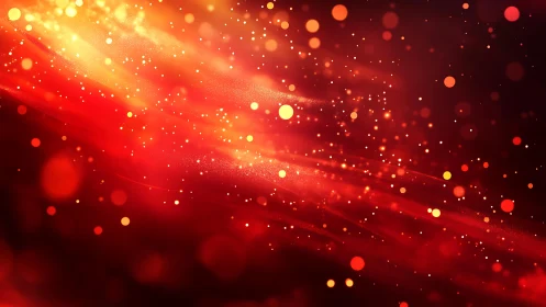 Vibrant abstract red and gold bokeh lights digital background.