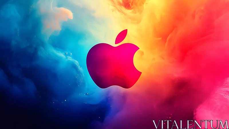 Digital painting logo study with radiant chromatic cloudfield.