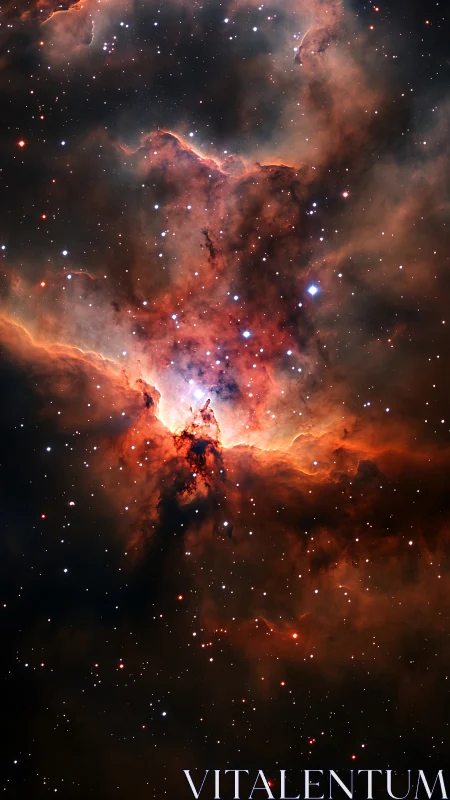 High dynamic range emission nebula core with dense stellar field