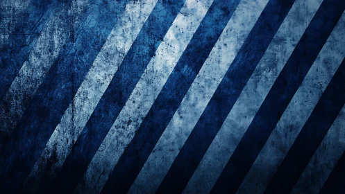 Diagonal blue stripes over distressed textured surface.