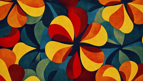 Petal-shaped echoes flutter across a retro twilight canvas