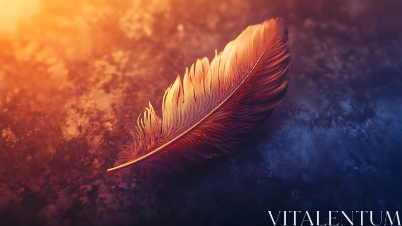 Lone ember feather lounges between dusk and dawn glow