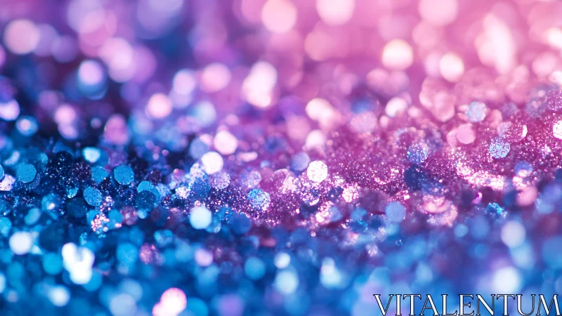 Sparkling Blue and Pink Glitter Close-Up in Soft Bokeh Style.