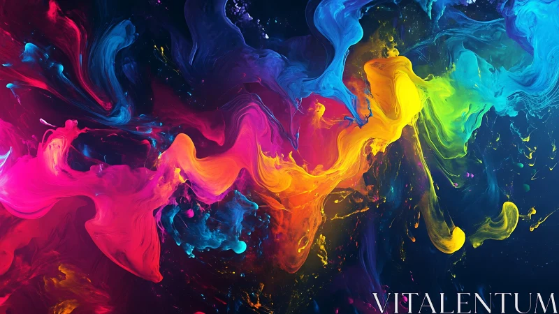 Chromatic turbulence mapping with fluid-simulated pigment streams.