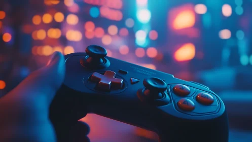 Gaming Controller in Neon Glow.