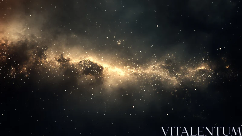 Stellar dust band arcs across deep space in luminous diffusion