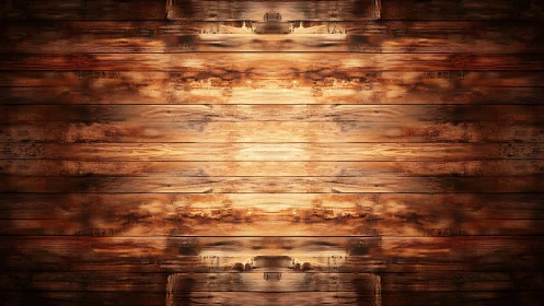 Horizontal wooden planks with central lighted surface focus.