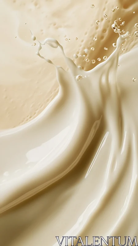 High-speed beige liquid splash captures fluid dynamics in detail