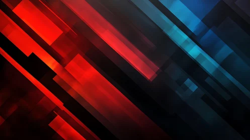 Dynamic Red and Blue Geometric Abstract Digital Art Background.