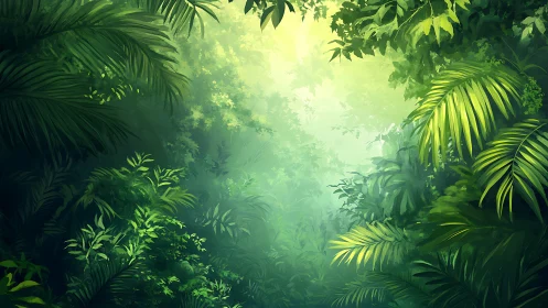 Luminous Jungle Cathedral: Where Sunlight Sculpts Emerald Secrets.