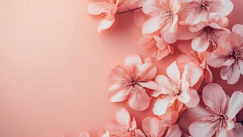 Coral Cascade: Delicate Petals Dance Through Soft Luminescence.