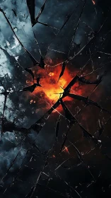 Explosive Fracture: Radiant Core Shattering Through Midnight Geometry