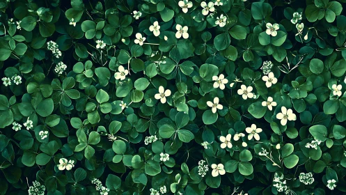 Lush Clover Garden in Delicate White Blooms