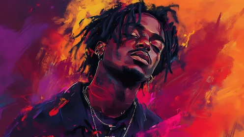 Neon daydream croons in molten sunset color storms.