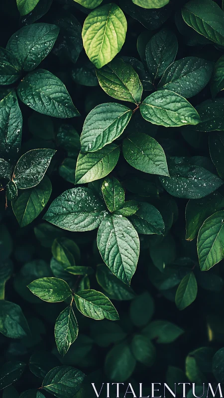 Dense green foliage captures moody light and fine leaf detail