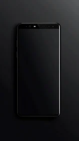 Modern Smartphone with Dark Screen on Gray Background.