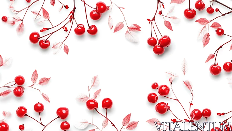 Gleaming cherry constellations quietly orbit glossy branches