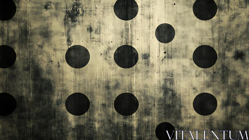 Grunge Polka Dot Pattern on Distressed Beige Abstract Background.
