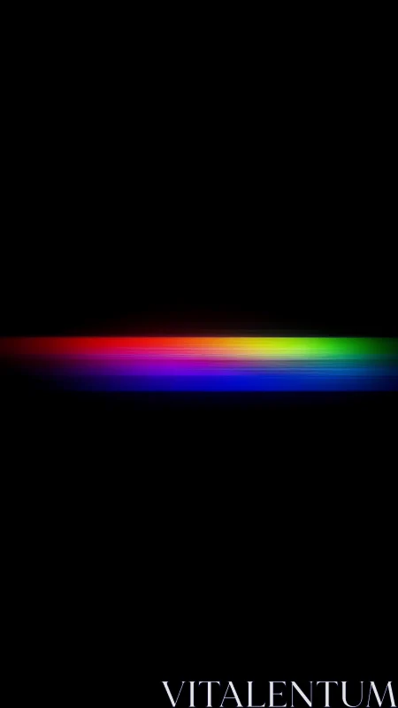 Horizontal RGB spectrum band glows against deep black field