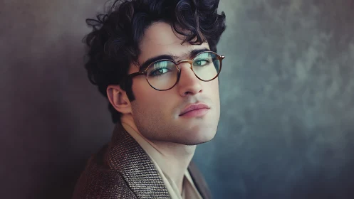 Quiet intellect leans into soft light and smoky color haze