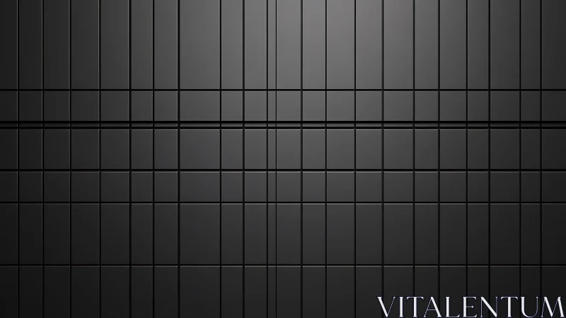 Matte black tiled wall with precise geometric grid symmetry.